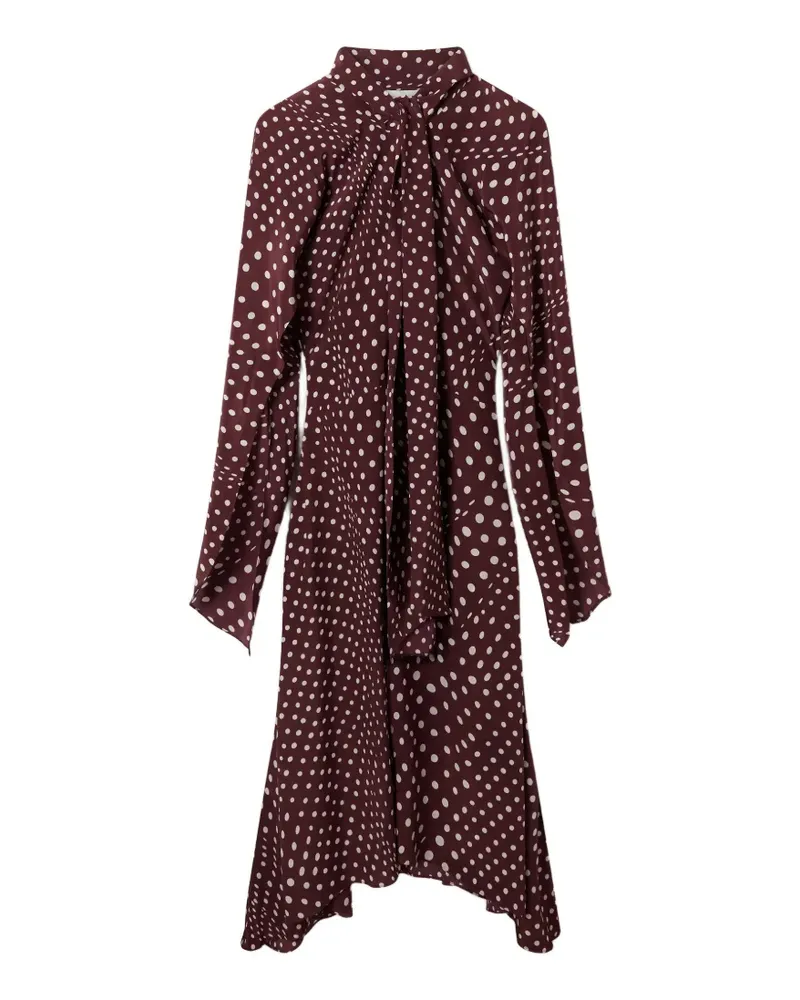 Stella McCartney Asymmetrisches Kleid mit Polka Dots - Rot Rot