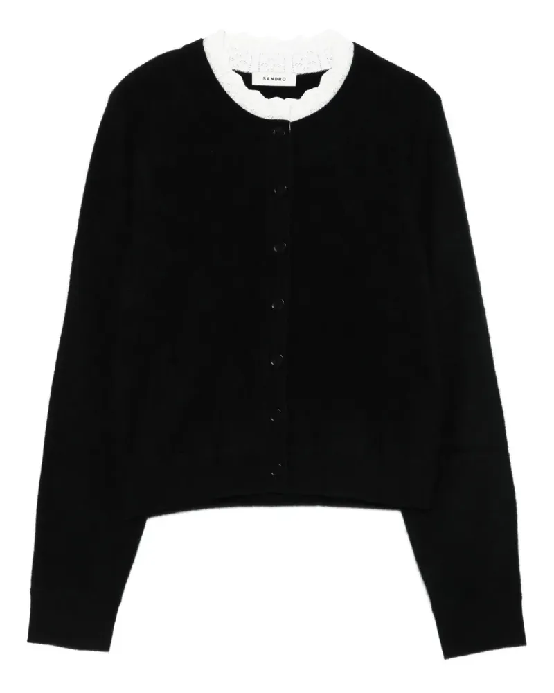 Sandro Cardigan mit Wellensaum - Schwarz Schwarz