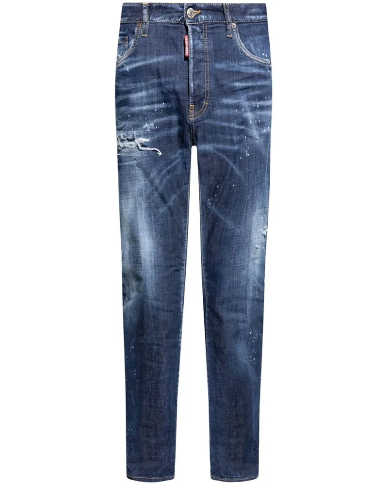Dsquared2 Gerade Jeans im Distressed-Look - Blau Blau