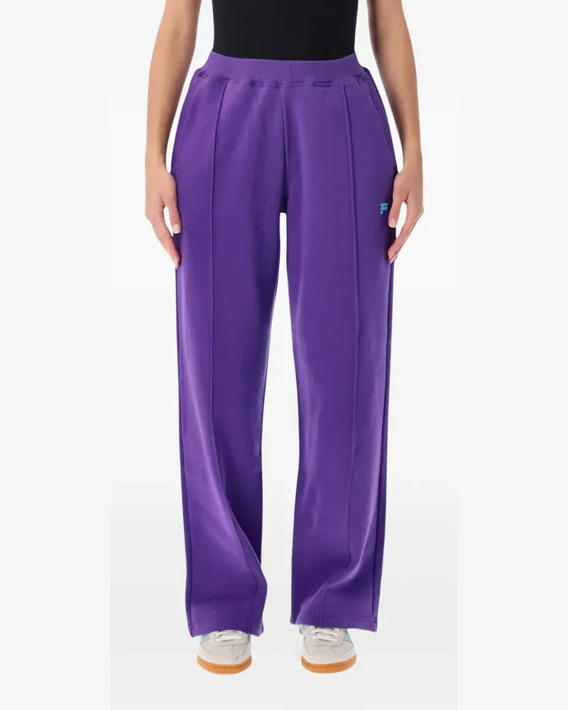 PANGAIA logo-print pintuck track pants - Violett Violett