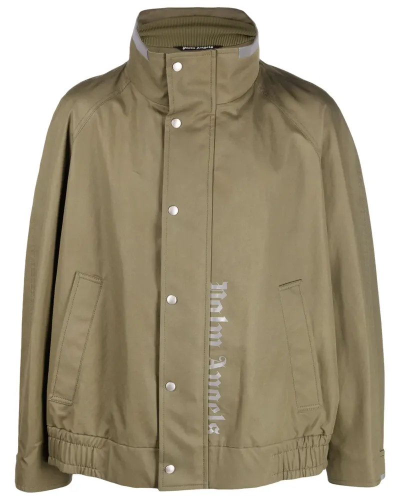 Palm Angels Bomberjacke mit Logo-Print - Grün Grün