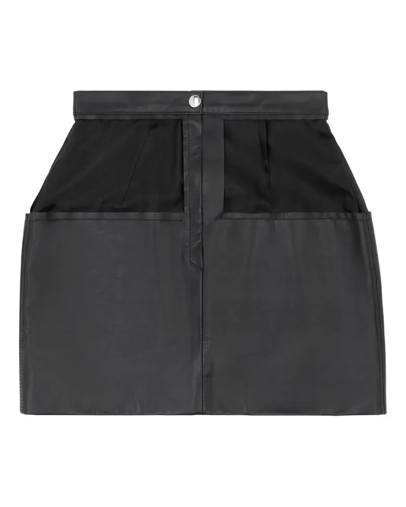 Maison Margiela Minirock mit Ledereinsätzen - Schwarz Schwarz