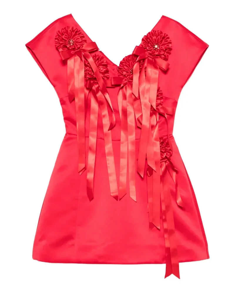 Simone Rocha rosette-detail ruffled mini dress - Rot Rot