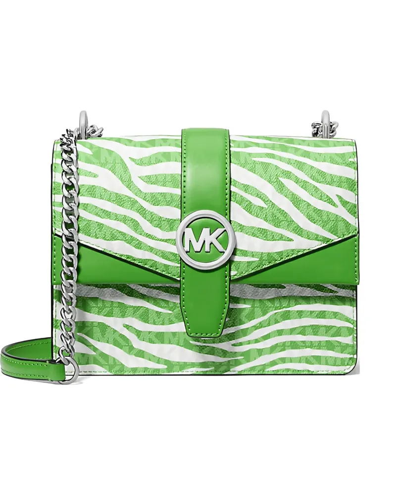 Michael Kors small Greenwich zebra flap shoulder bag - Grün Grün