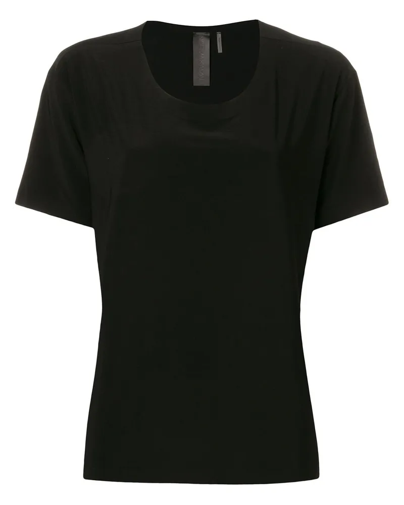 Norma Kamali T-Shirt mit U-Ausschnitt - Schwarz Schwarz
