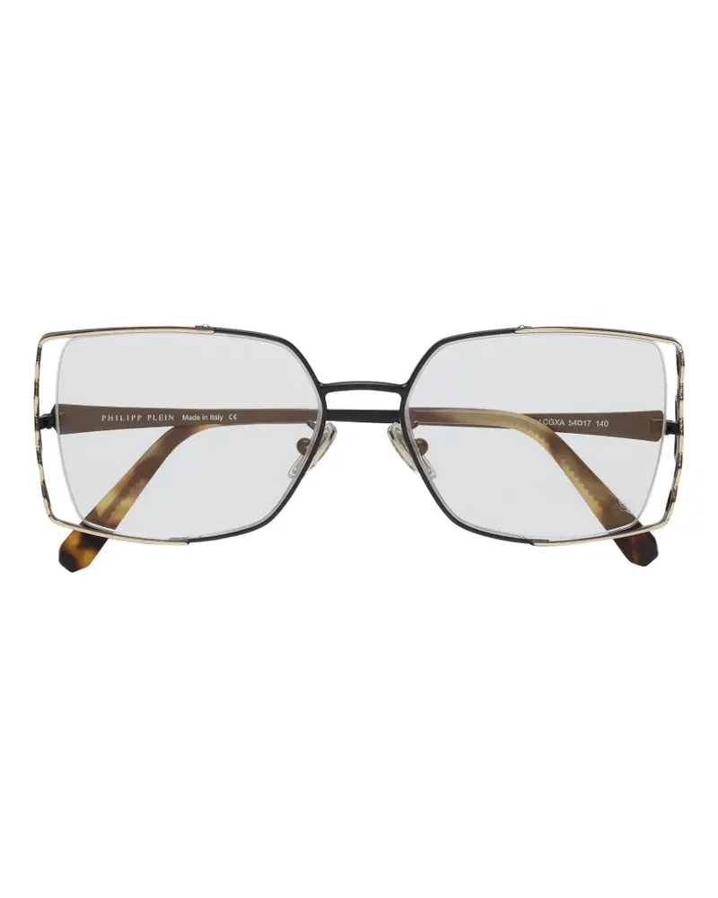 Philipp Plein embellished geometric-frame glasses - Schwarz Schwarz