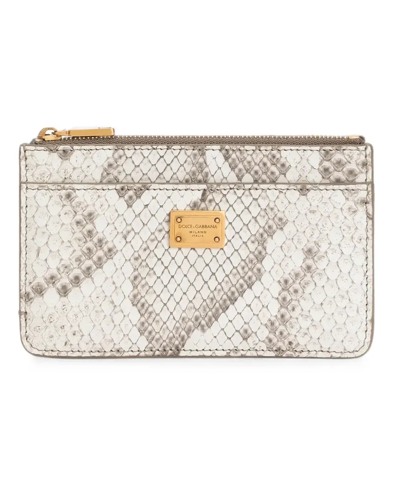 Dolce & Gabbana Kartenetui aus Pythonleder - Weiß Weiß