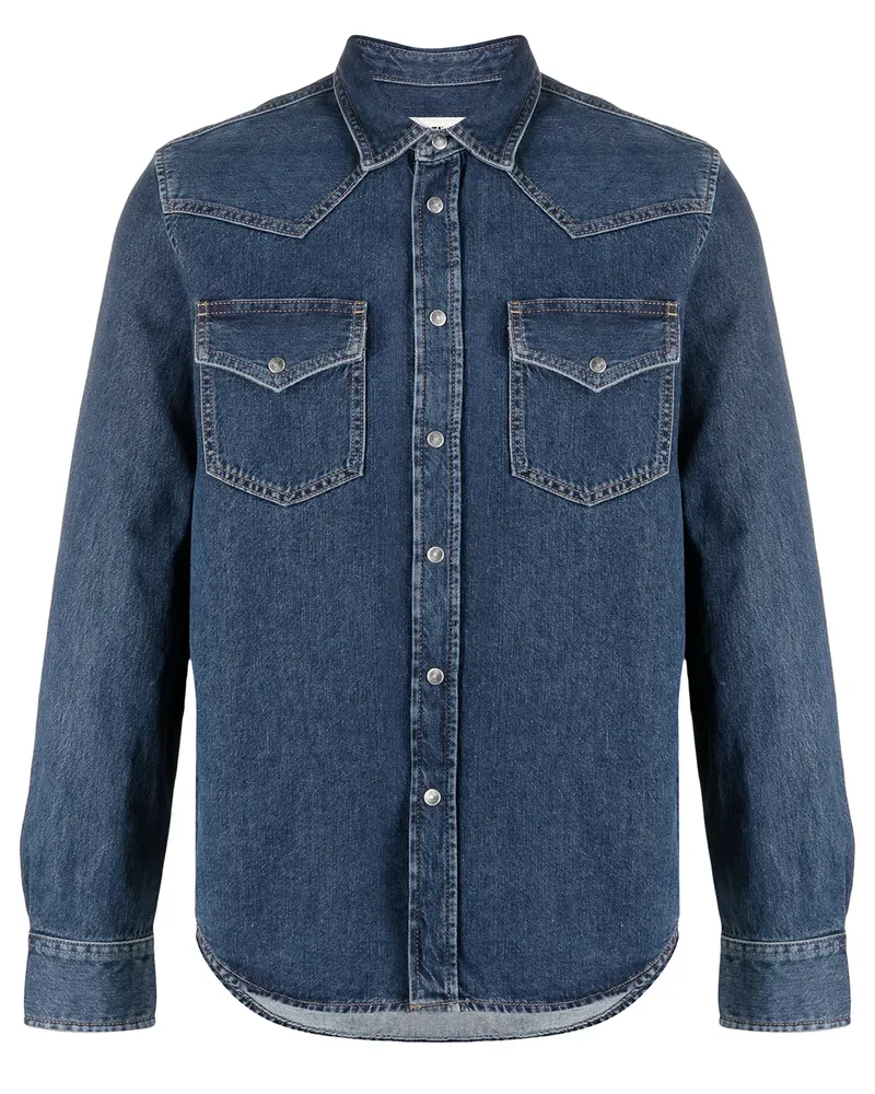 Diesel Geknöpftes Jeanshemd - Blau Blau