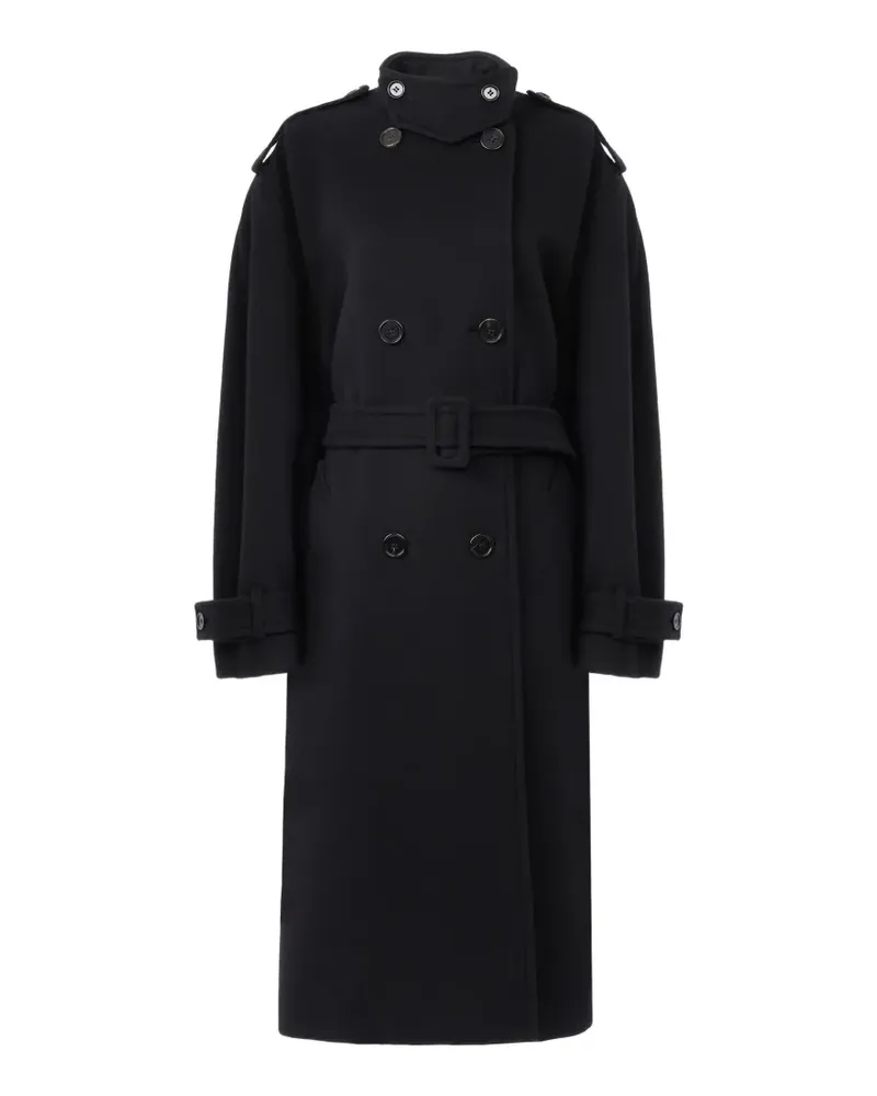 Chloé Doppelreihiger Mantel mit Gürtel - Schwarz Schwarz