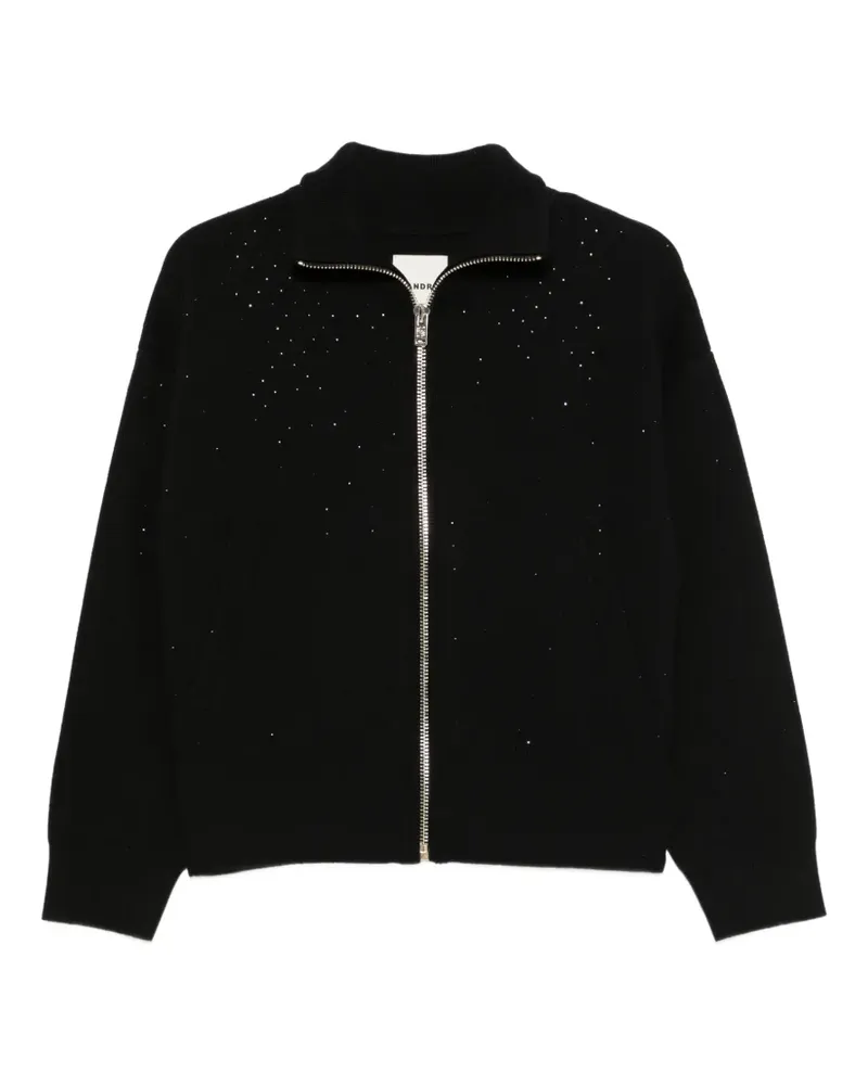 Sandro Cardigan mit Strass und Reißverschluss - Schwarz Schwarz