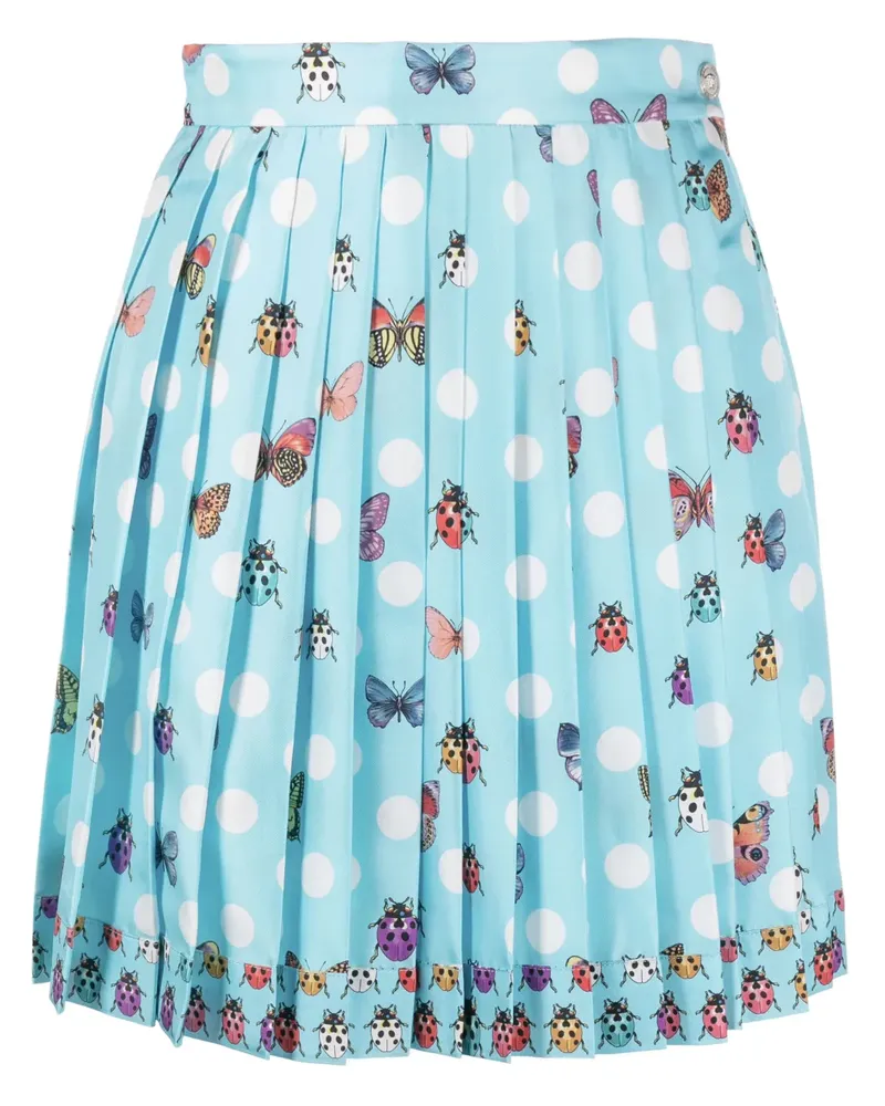 Versace Butterflies pleated silk skirt - Blau Blau