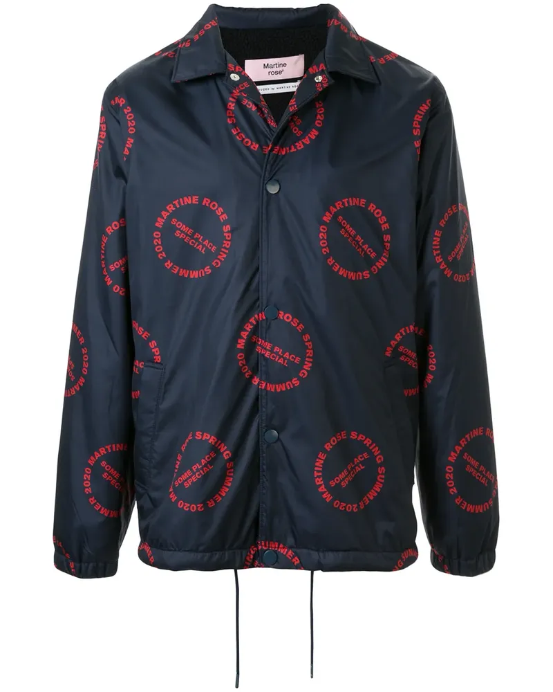 Martine Rose Bomberjacke mit Logo-Print - Blau Blau