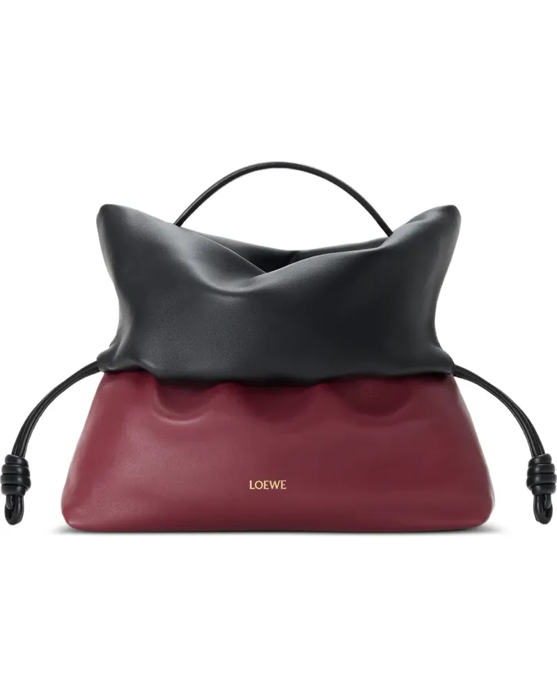 Loewe Flamenco Rolled Tote Bag mit Kordelzug - Schwarz Schwarz