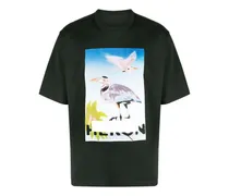 T-Shirt mit grafischem Print - Grün