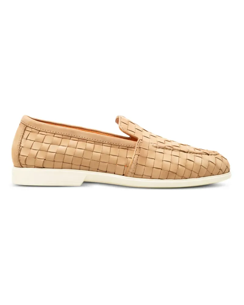 Santoni woven suede loafers - Nude Nude