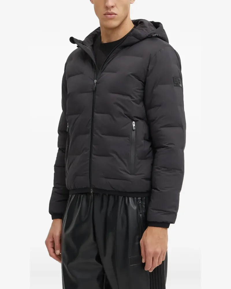 EA7 logo-patch jacket - Schwarz Schwarz