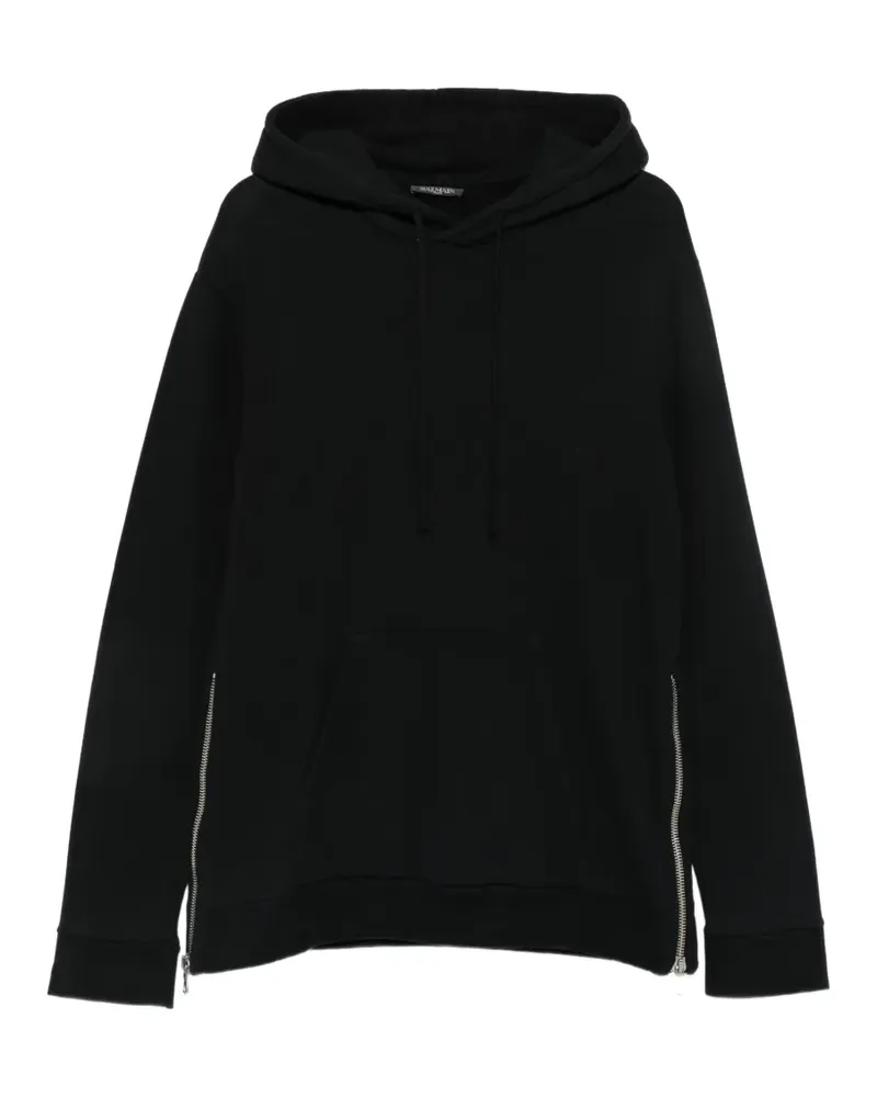 Balmain side-zip drawstring hoodie - Schwarz Schwarz