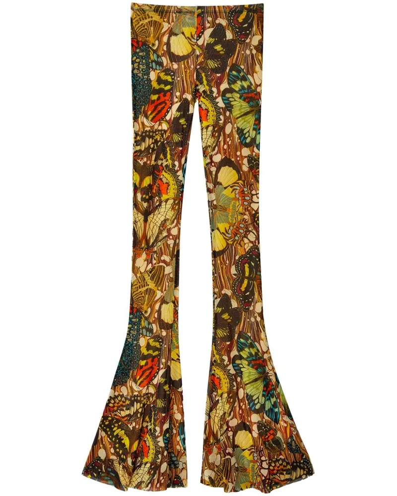 Jean Paul Gaultier Papillon Hose mit abstraktem Print Gelb