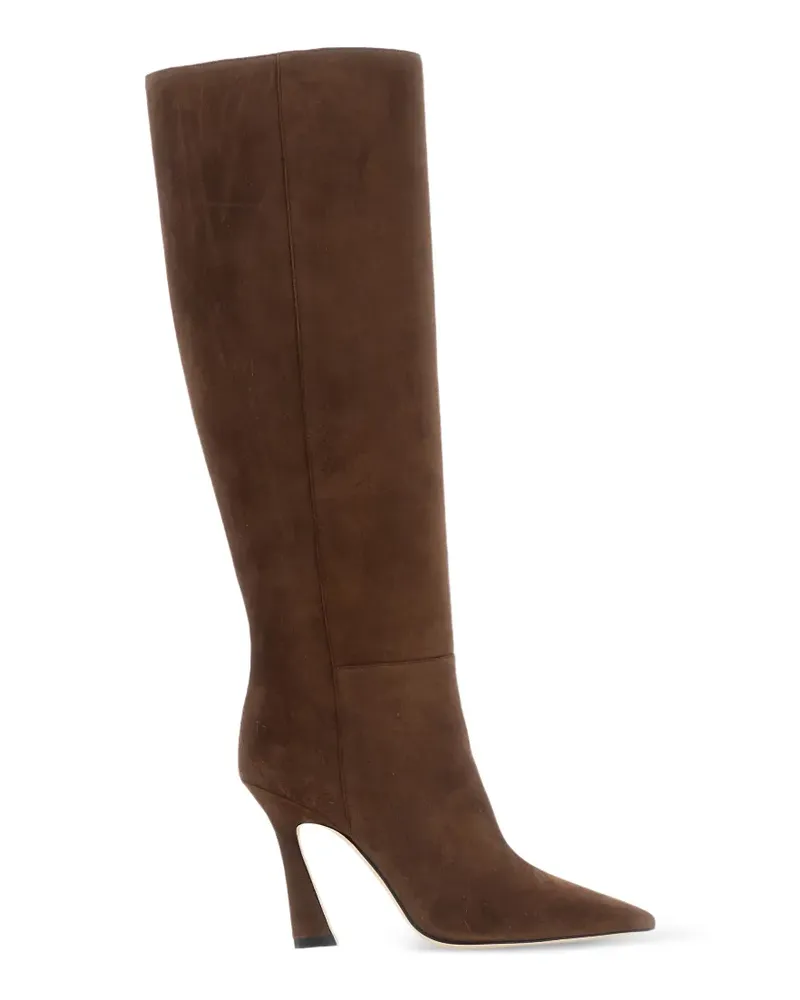Stuart Weitzman pointed-toe suede knee-high boots - Braun Braun
