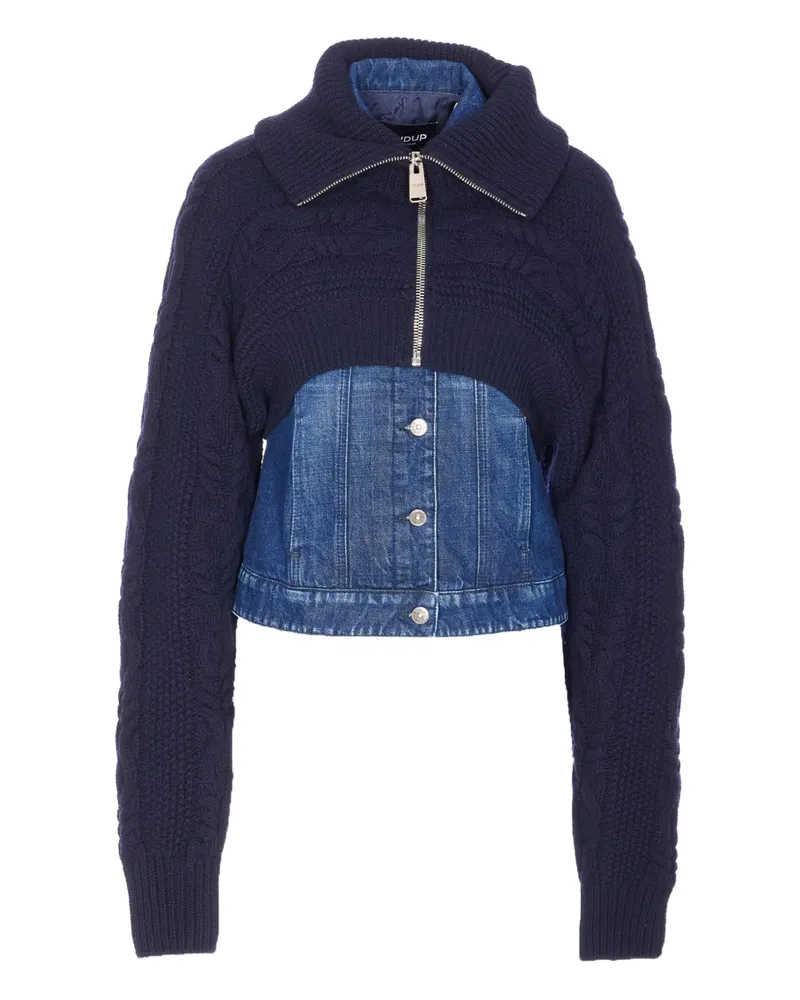 Dondup Jeansjacke mit Einsätzen - Blau Blau