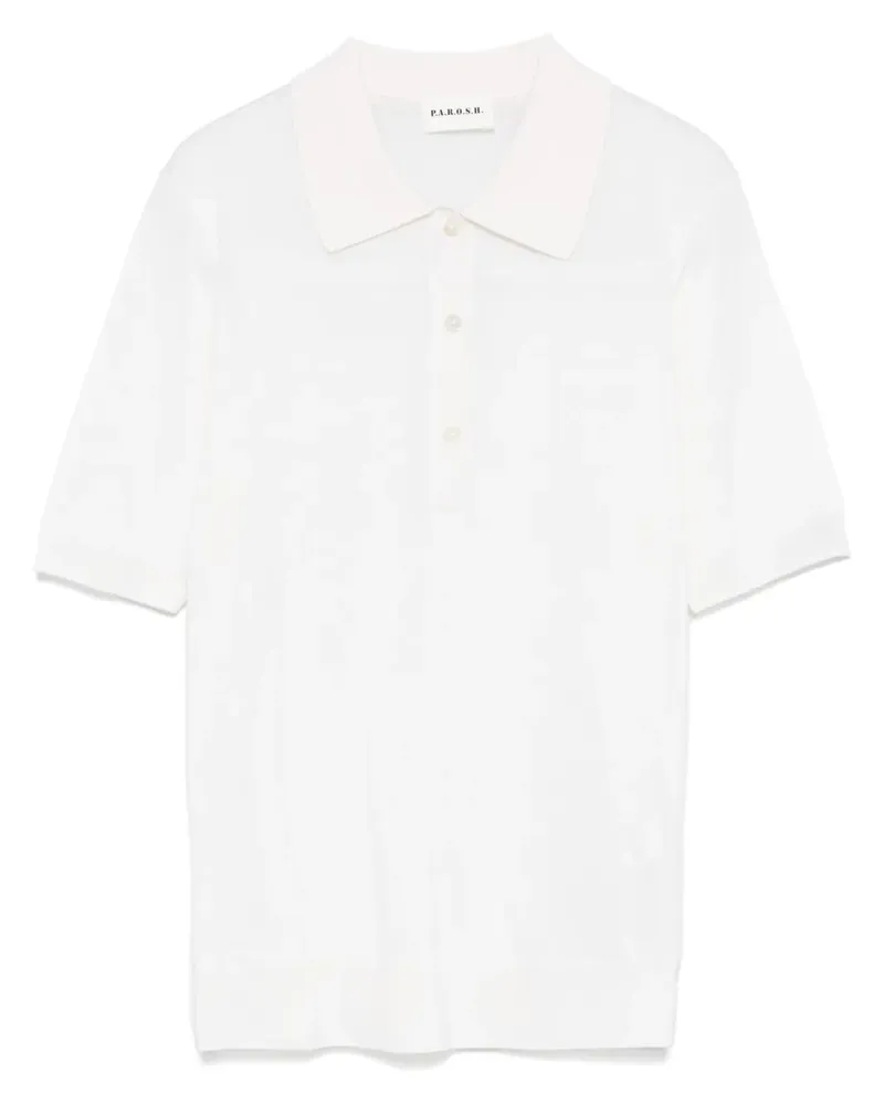 P.A.R.O.S.H. Poloshirt aus Feinstrick - Weiß Weiß