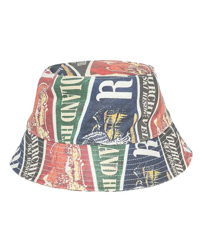 RHUDE Fischerhut mit grafischem Print - Blau Blau