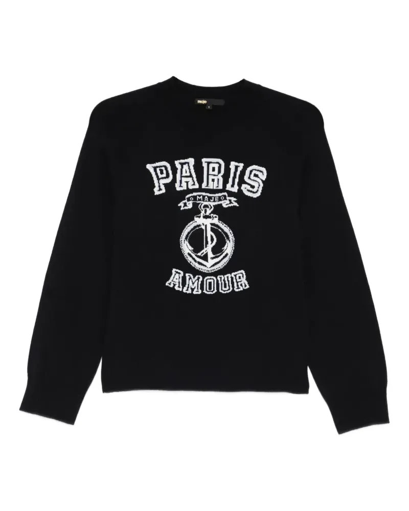 Maje Sweatshirt mit Paris-Motiv - Blau Blau