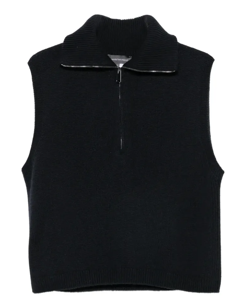 Lorena Antoniazzi half-zip knitted vest sweater - Blau Blau