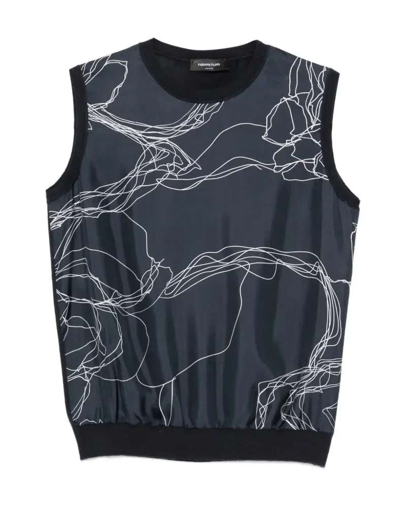 Fabiana Filippi abstract-print vest - Blau Blau