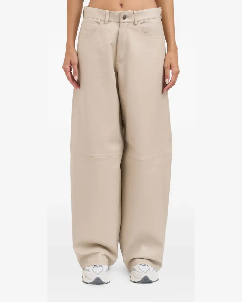 Haikure Bethany wide-leg leather trousers - Nude Nude