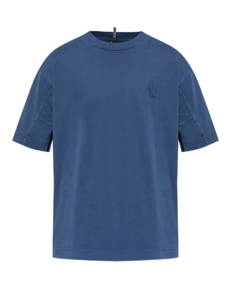 Moncler T-Shirt mit Stickerei - Blau Blau
