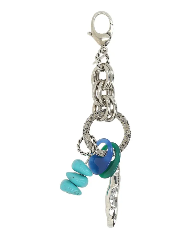 Namacheko Adige stone-pendant keyring - Silber Silber