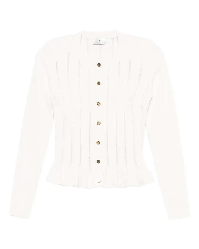 Elisabetta Franchi Gerippter Cardigan - Weiß Weiß
