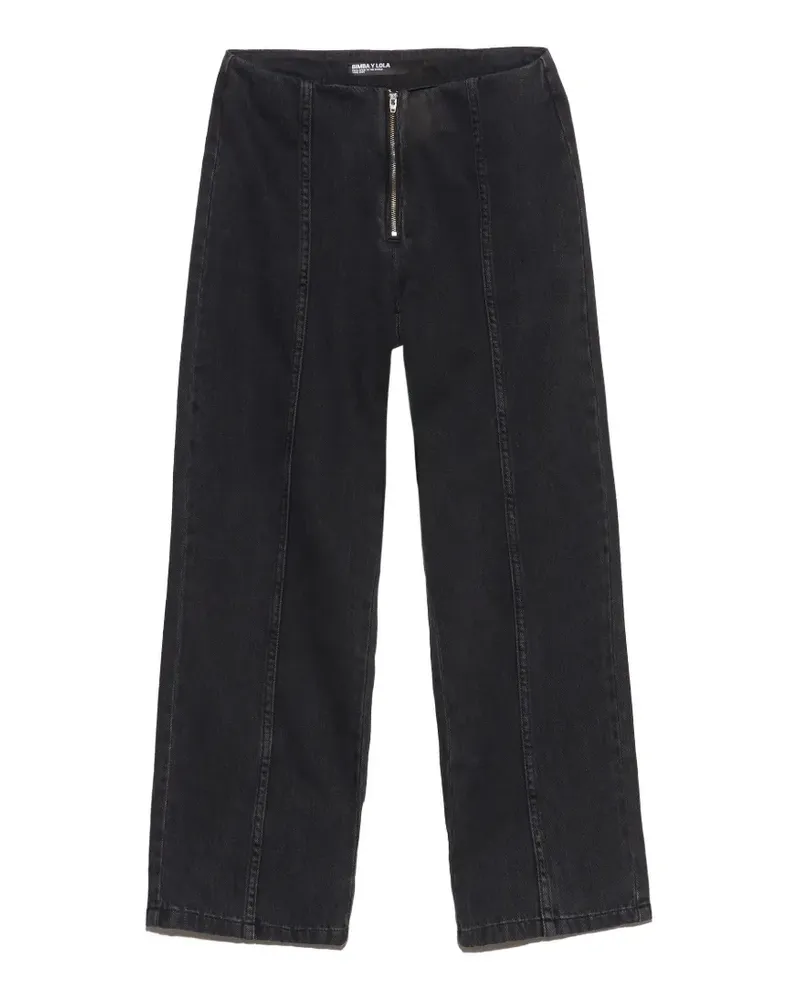 BIMBA Y LOLA Knöchellange Straight Cropped-Jeans - Schwarz Schwarz