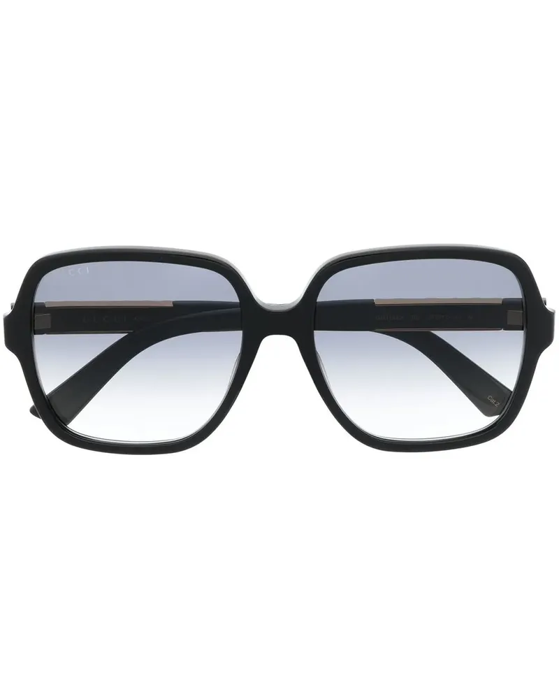 Gucci Sonnenbrille mit Oversized-Gestell - Schwarz Schwarz