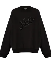 Emporio Armani Sweatshirt mit Applikation Schwarz