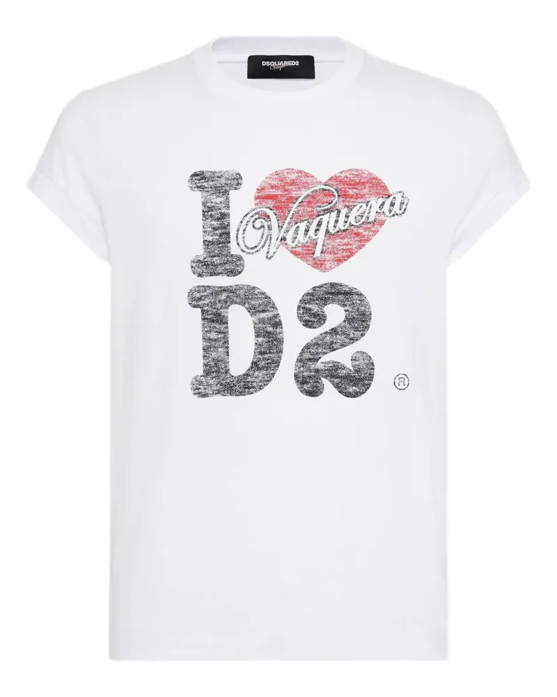 Dsquared2 T-Shirt mit grafischem Logo - Weiß Weiß
