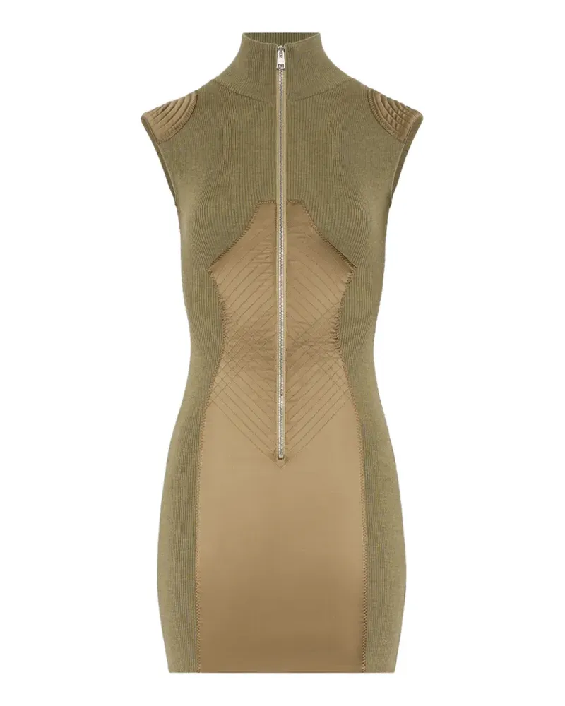 Jean Paul Gaultier ribbed front-zip mini dress - Grün Grün