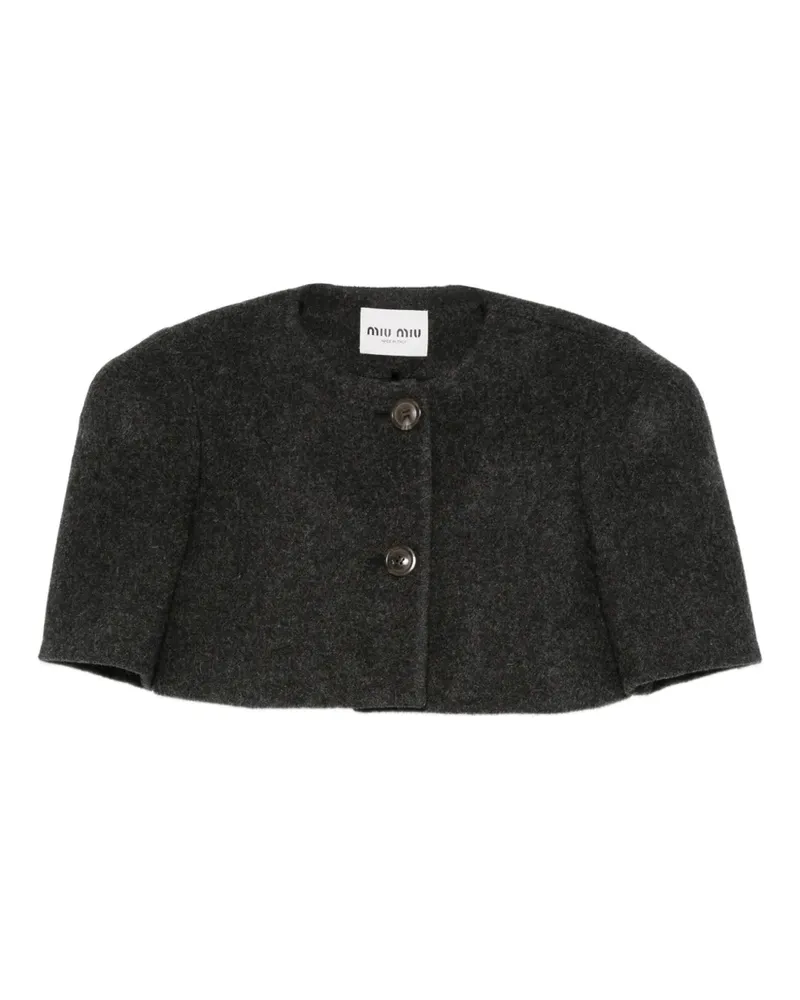 Miu Miu Cropped-Jacke aus Wolle - Grau Grau