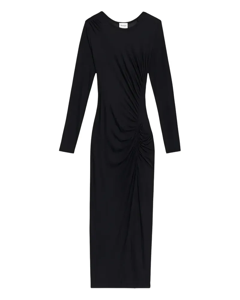 Isabel Marant Langärmeliges Midikleid mit Raffungen - Schwarz Schwarz