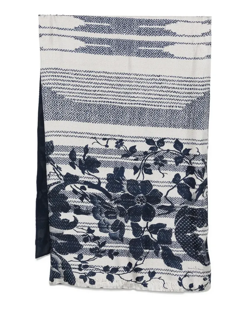 Pierre-Louis Mascia Aloesta floral geometric scarf - Nude Nude