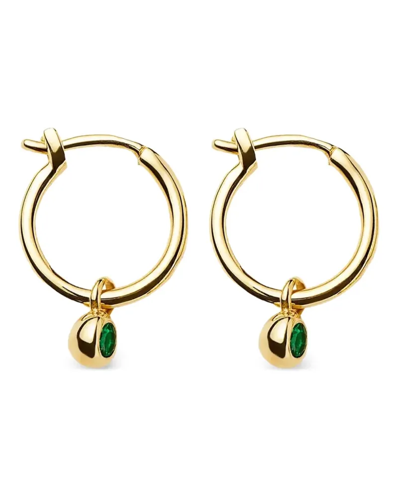 Missoma Mini Creolen aus 18kt Gelbgold-Vermeil mit Smaragd Gold