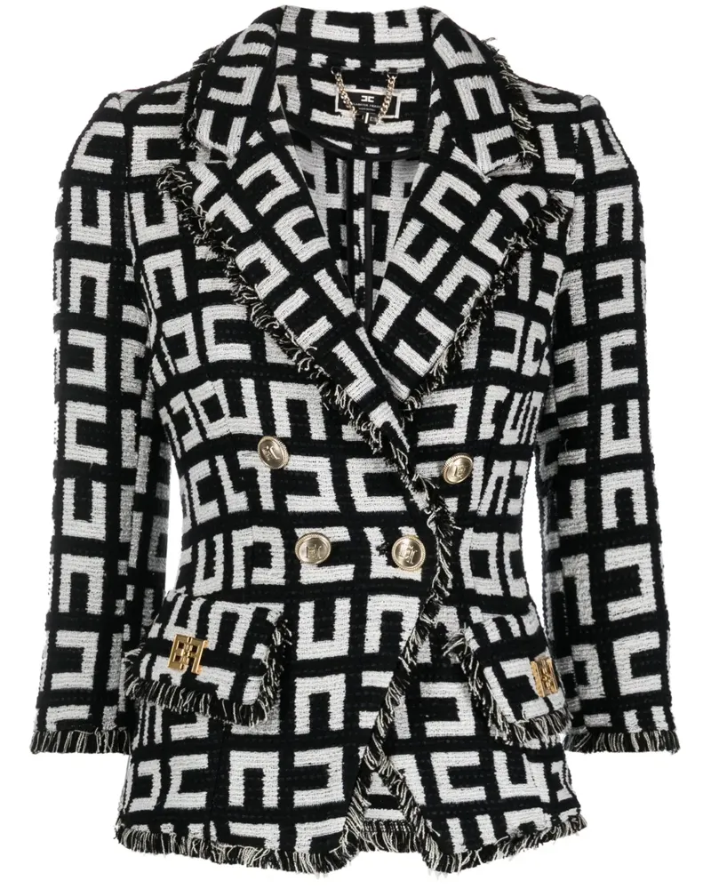 Elisabetta Franchi Tweed-Blazer - Schwarz Schwarz