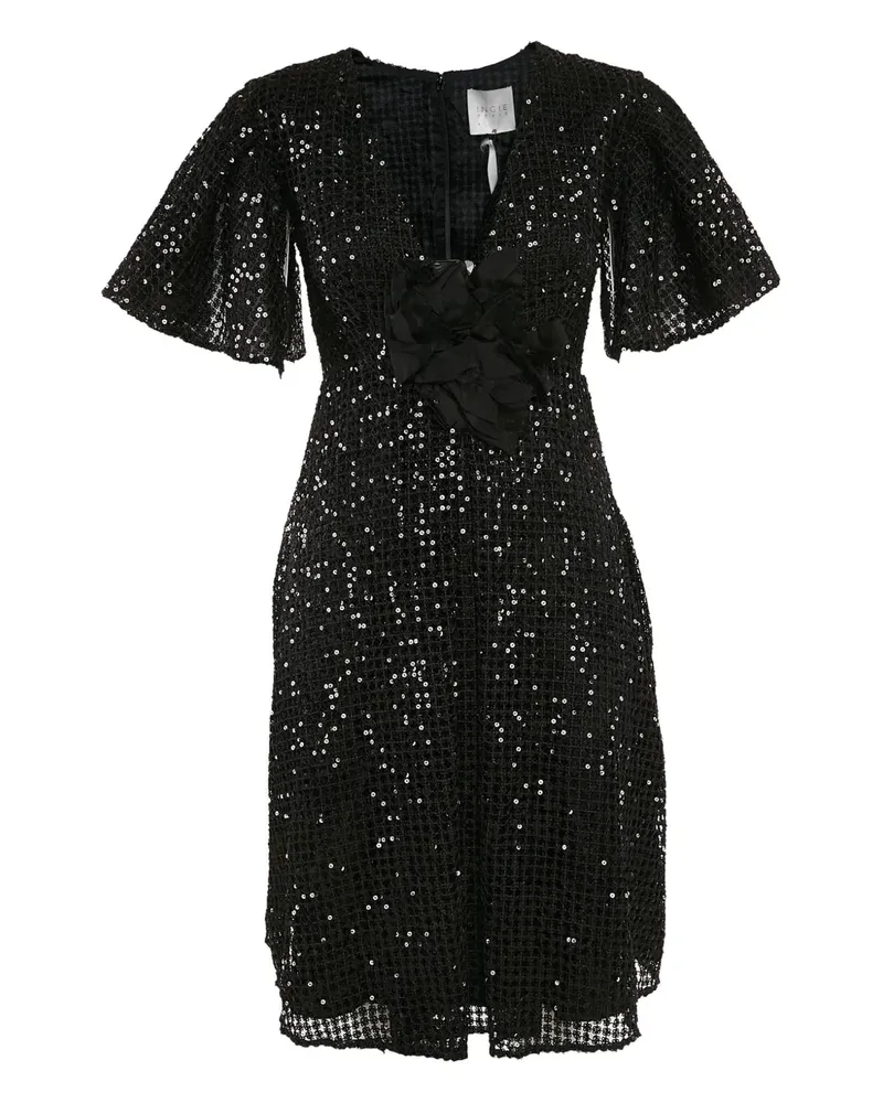 INGIE Paris Kleid aus Spitze mit Pailletten - Schwarz Schwarz