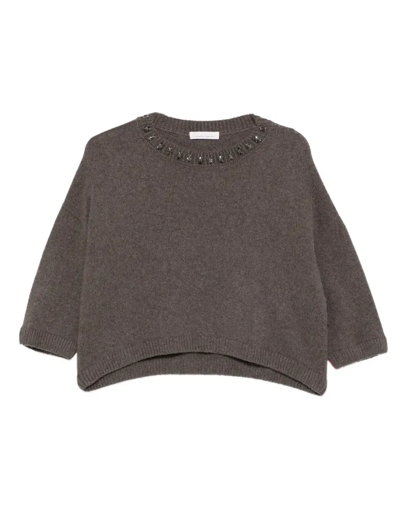 Liviana Conti crystal-embellished sweater - Braun Braun