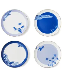 Shanghai Tang x Jacky Tsai vierteiliges Dessertteller-Set Blau