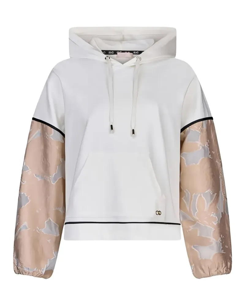 Liu Jo floral sleeve hooded sweatshirt - Weiß Weiß