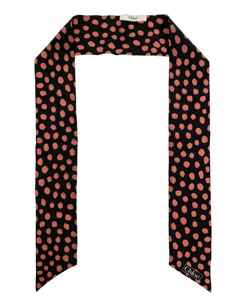 Chloé Spotted silk scarf - Schwarz Schwarz