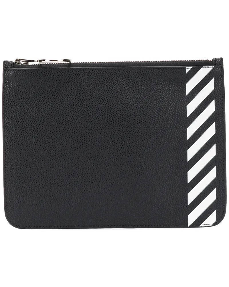 OFF-WHITE Münztäschchen mit diagonalen Streifen - Schwarz Schwarz