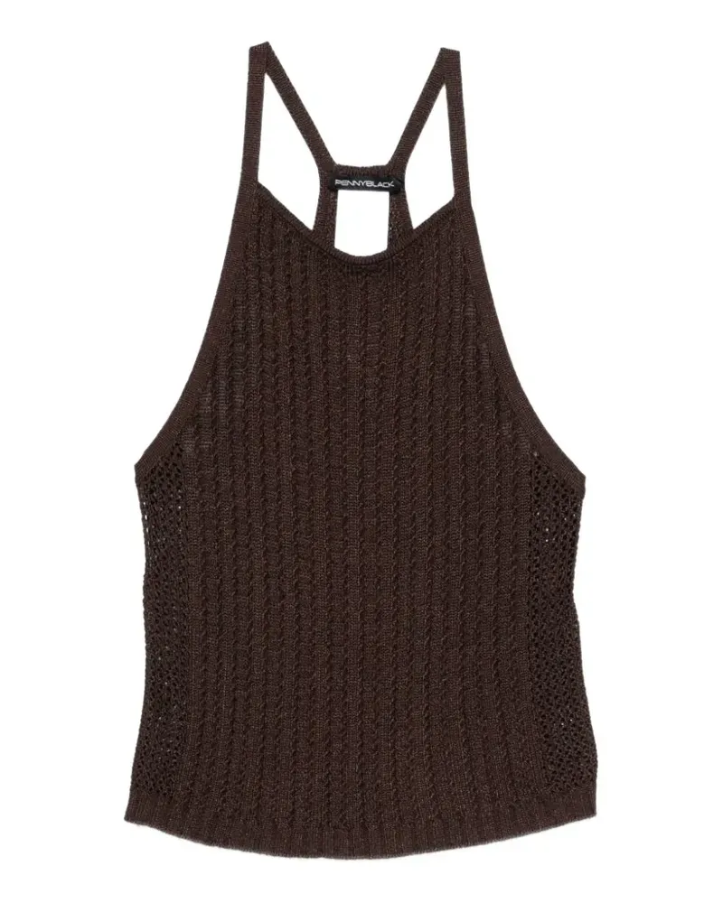Pennyblack crochet-knit ribbed top - Braun Braun